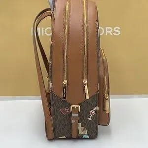 MICHAEL KORS JET SET GIRLS JAYCEE LARGE ZIP PACKED BACKPACK BROWN MULTI … New Michael Kors Jaycee Large Signature Logo Backpack Brown  main image 3